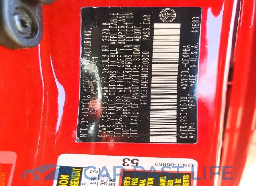 4T1K31AK4MU030800# 13