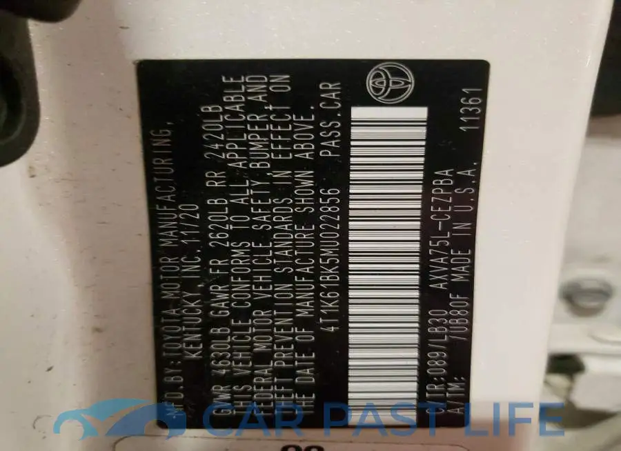 4T1K61BK5MU022856# 12