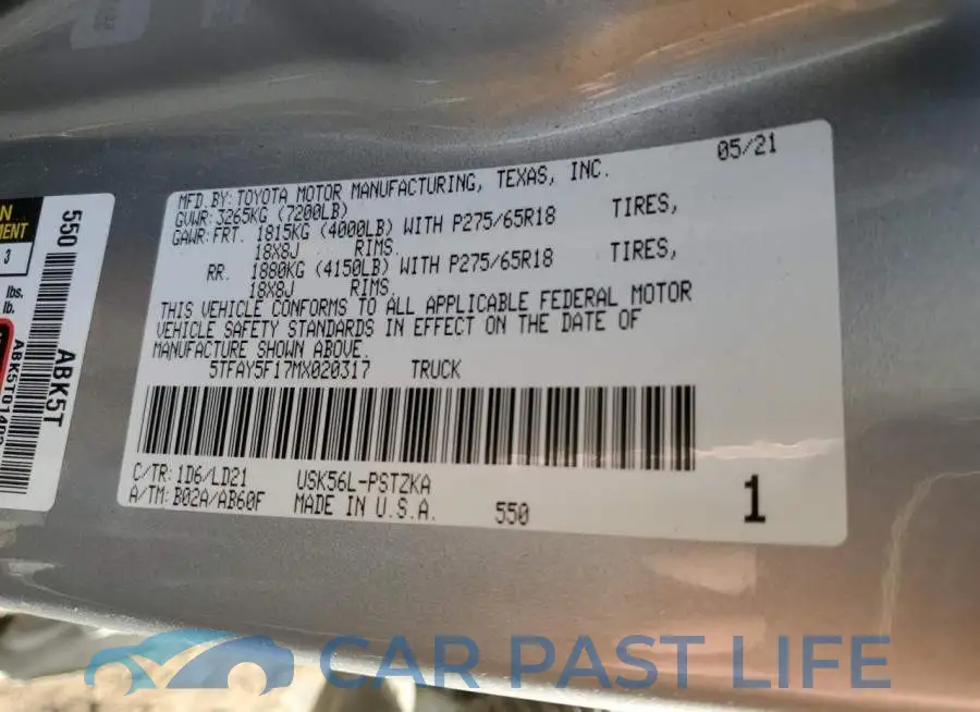 5TFAY5F17MX020317# 13