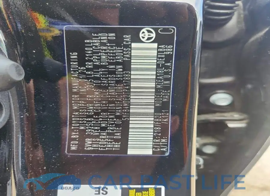 5YFB4MDE2TP417883# 12