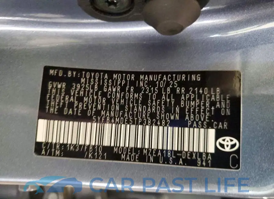 5YFB4MDE5TP382482# 12