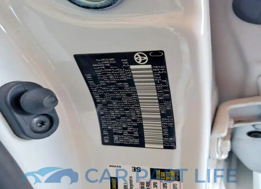 5YFB4MDE8TP399700# 12