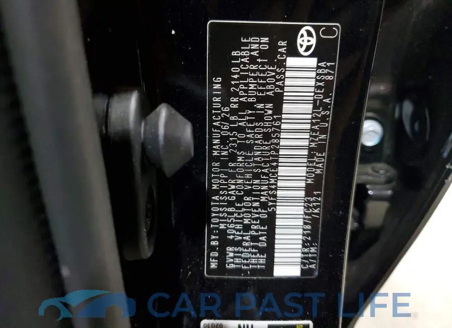 5YFS4MCE4TP285761# 12