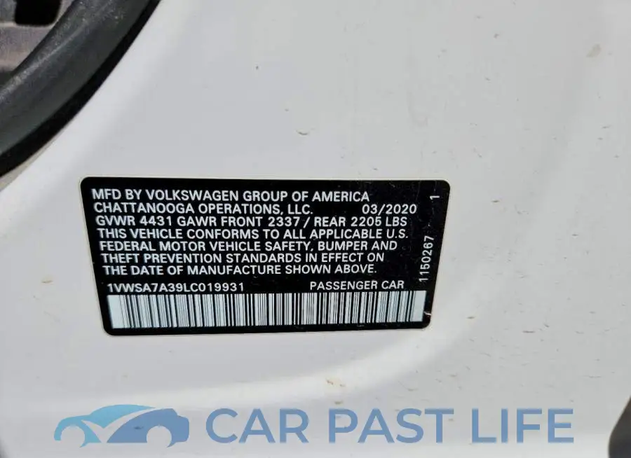 1VWSA7A39LC019931# 12