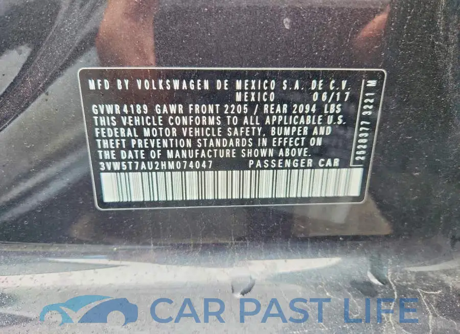 3VW5T7AU2HM074047# 12