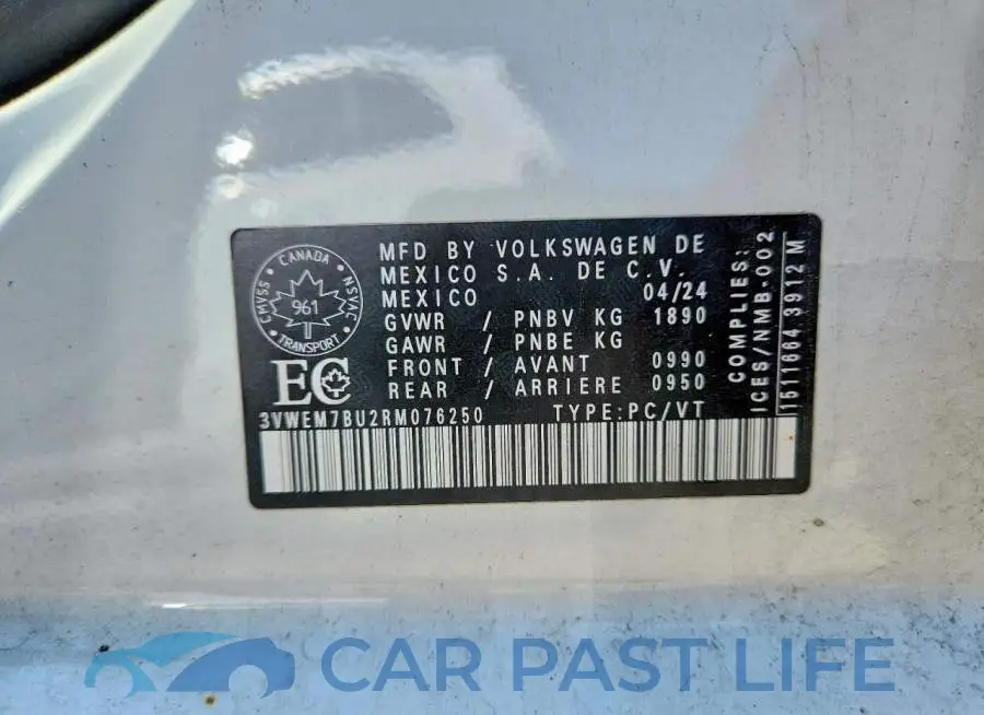 3VWEM7BU2RM076250# 13