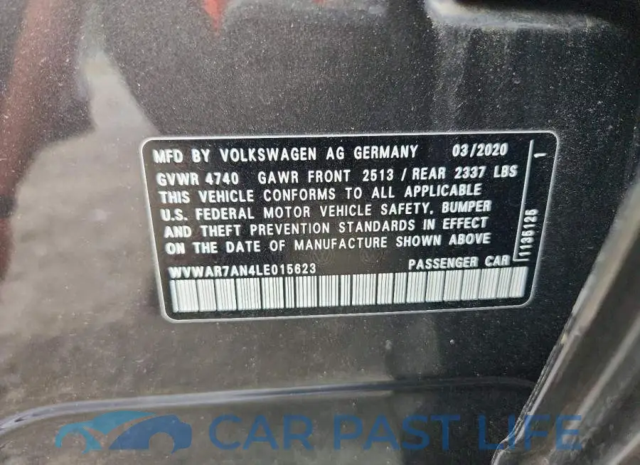 WVWAR7AN4LE015623# 12