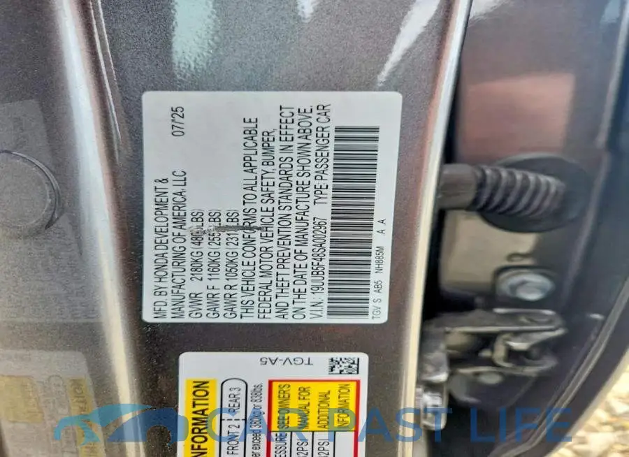 19UUB5F48SA002967# 12