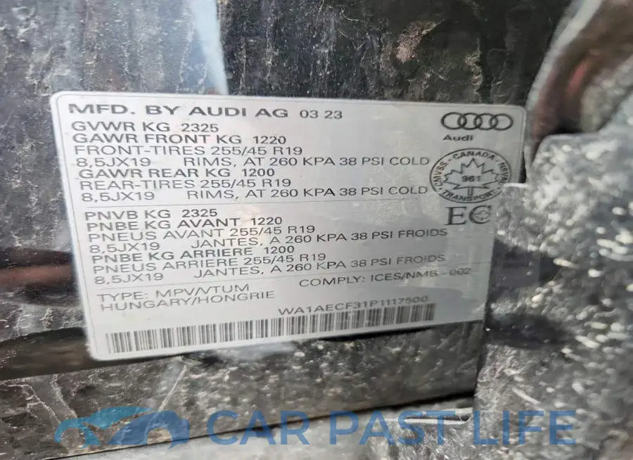WA1AECF31P1117500# 14