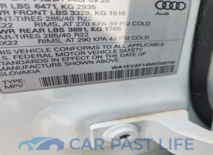 WA1EVAF14MD006745# 13