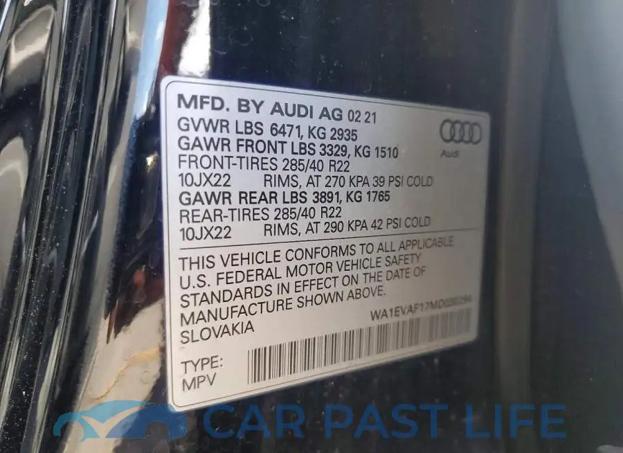WA1EVAF17MD030294# 13