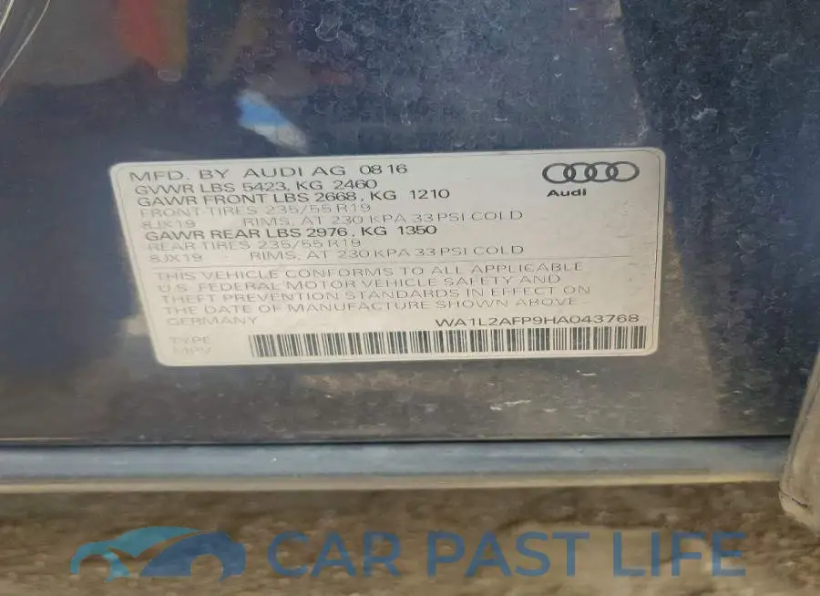 WA1L2AFP9HA043768# 13