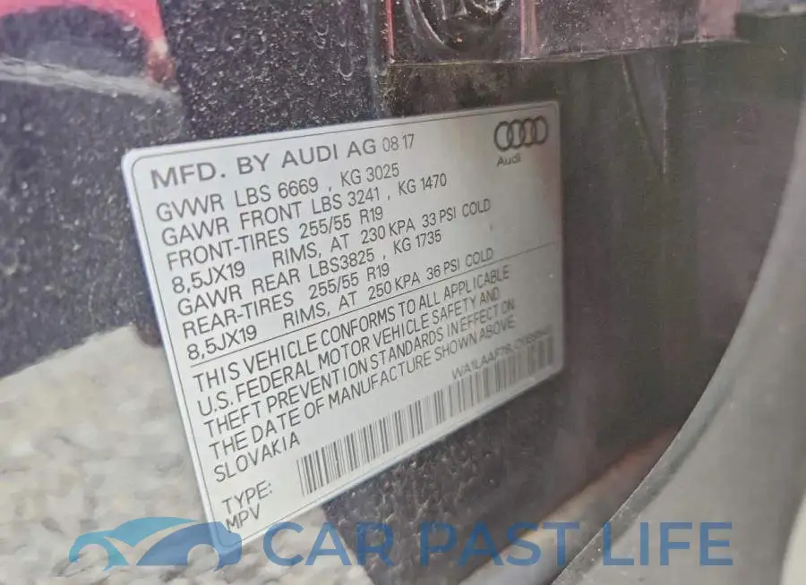 WA1LAAF78JD009540# 13
