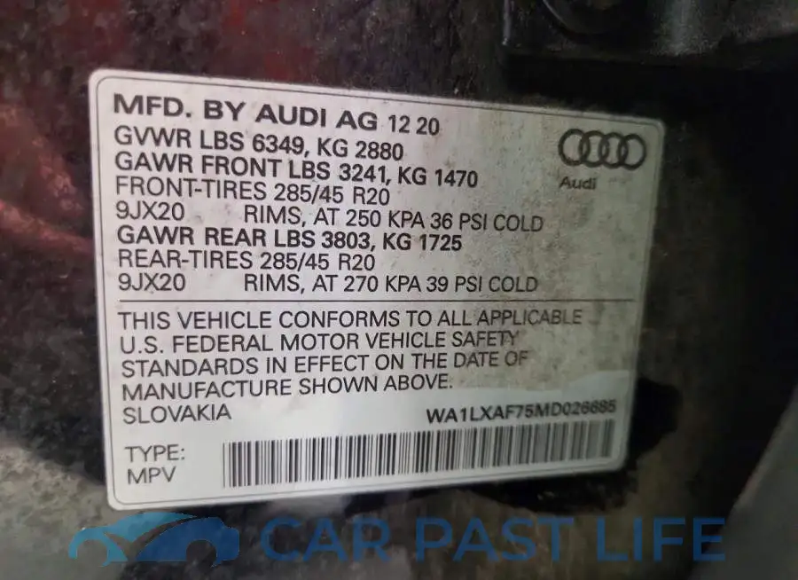 WA1LXAF75MD026685# 13