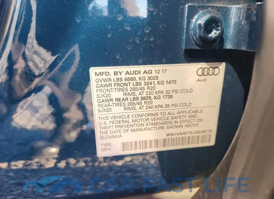WA1VAAF75JD028216# 13