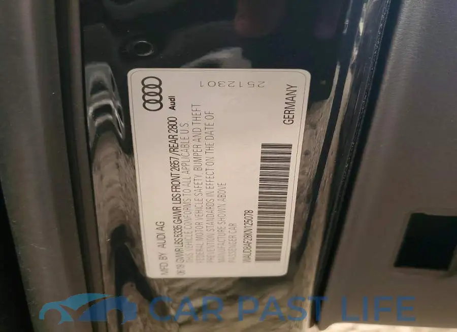 WAUD8AF28KN125078# 12