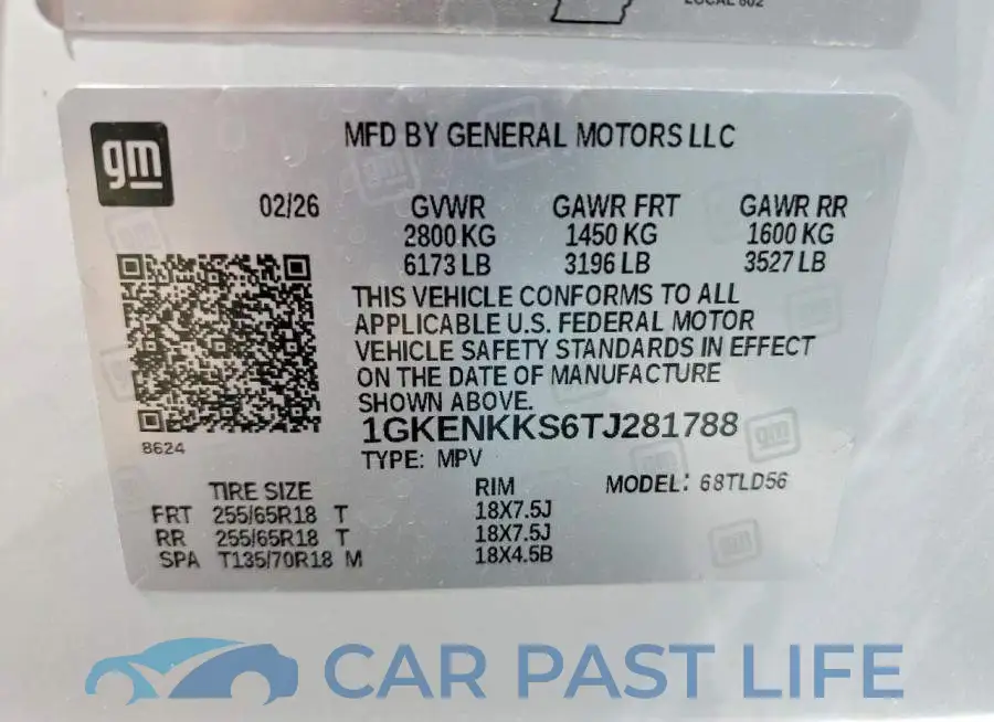 1GKENKKS6TJ281788# 13