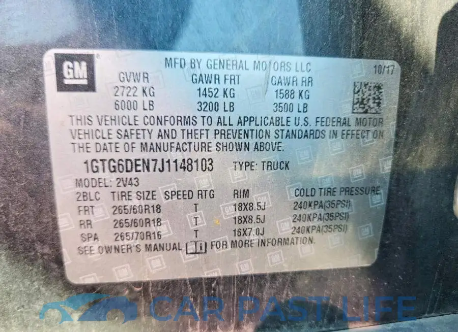 1GTG6DEN7J1148103# 12