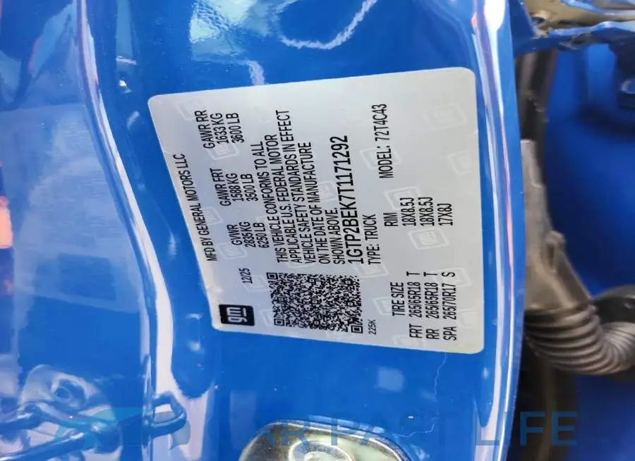 1GTP2BEK7T1171292# 12