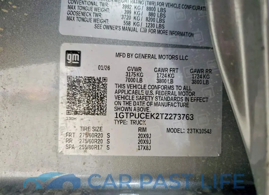 1GTPUCEK2TZ273763# 12
