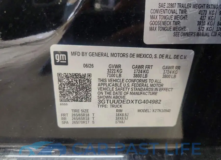 3GTUUDEDXTG404982# 13