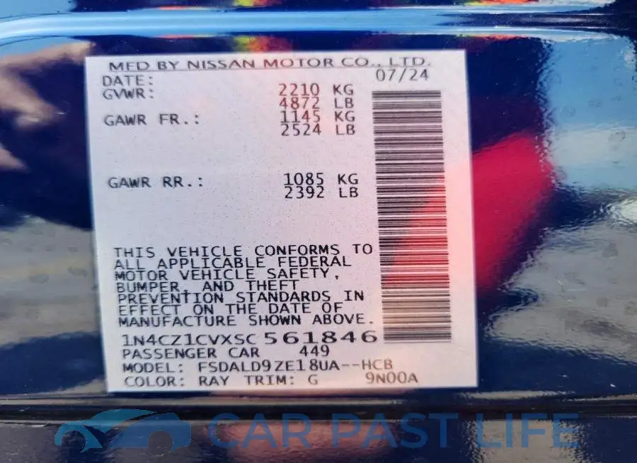 1N4CZ1CVXSC561846# 13