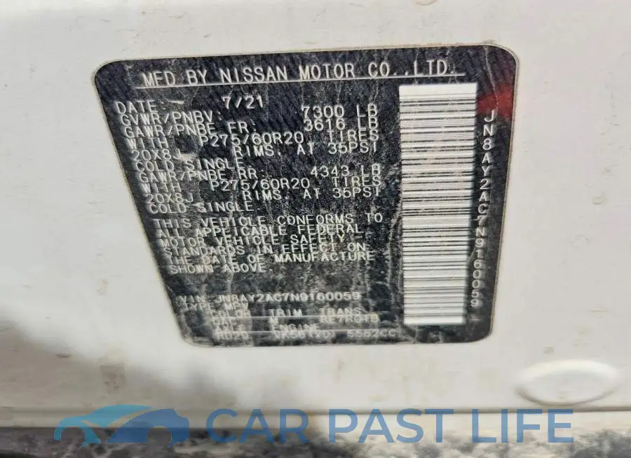 JN8AY2AC7N9160059# 14