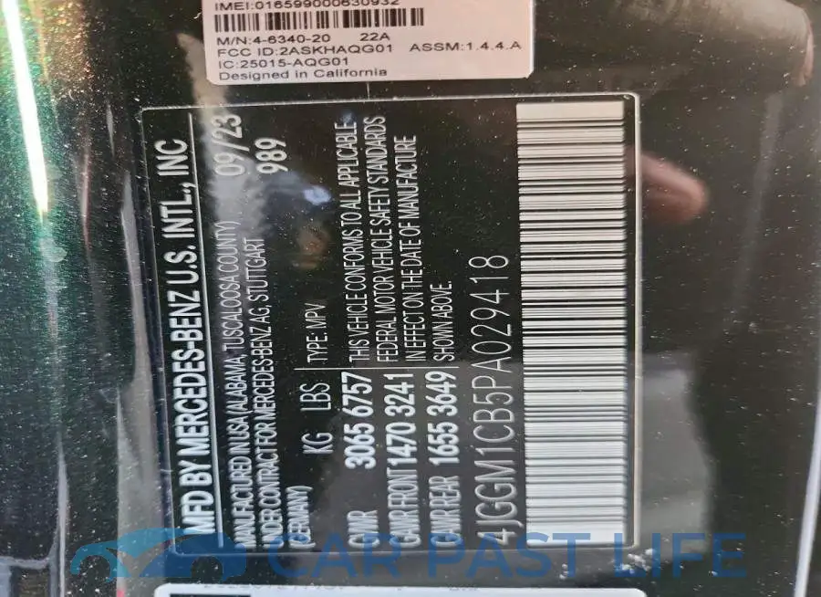 4JGGM1CB5PA029418# 12