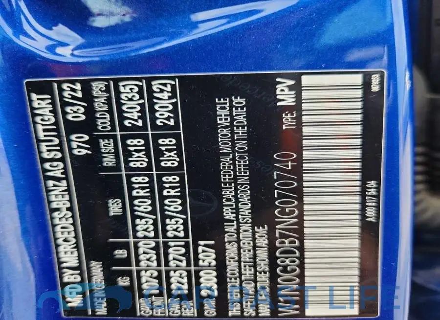 W1N0G8DB7NG070740# 13