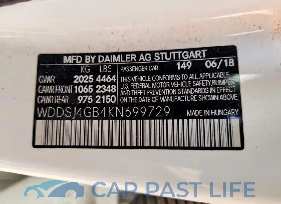 WDDSJ4GB4KN699729# 12
