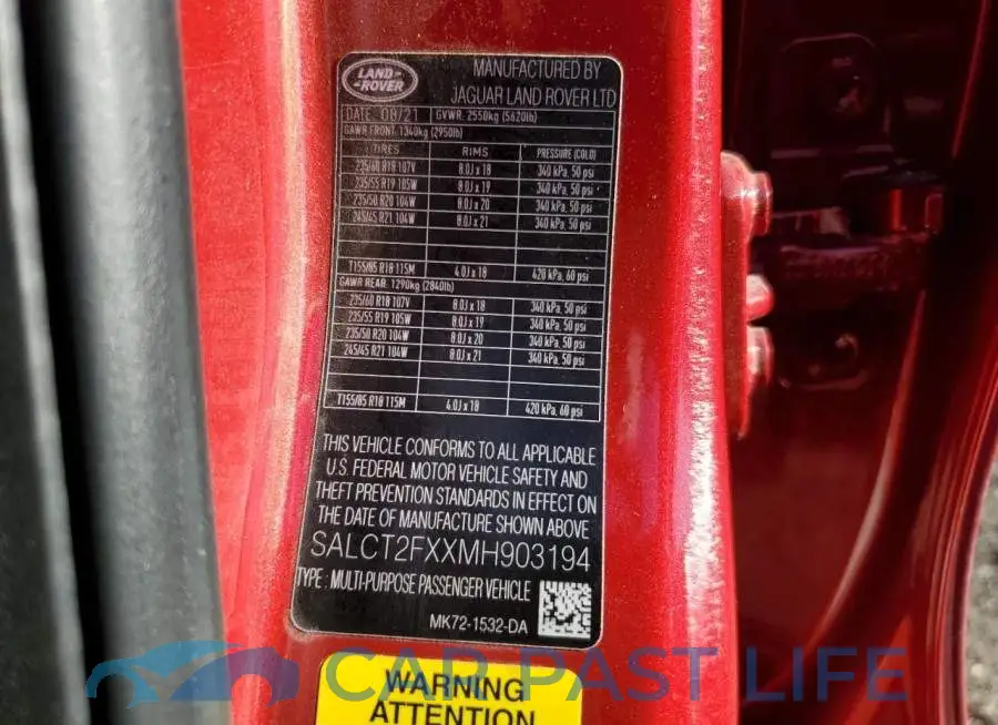 SALCT2FXXMH903194# 14