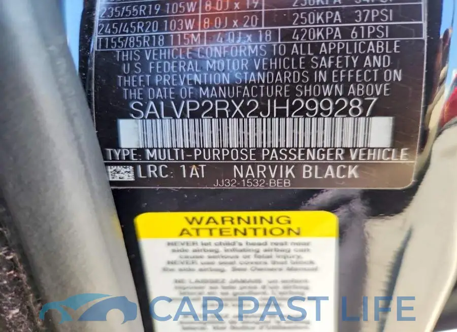 SALVP2RX2JH299287# 13