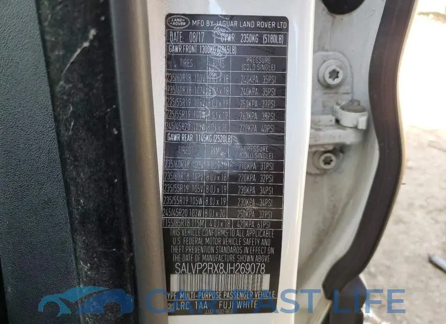 SALVP2RX8JH269078# 12