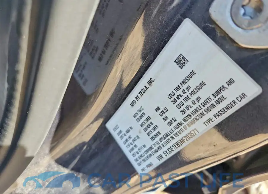 5YJ3E1EB5NF203571# 12