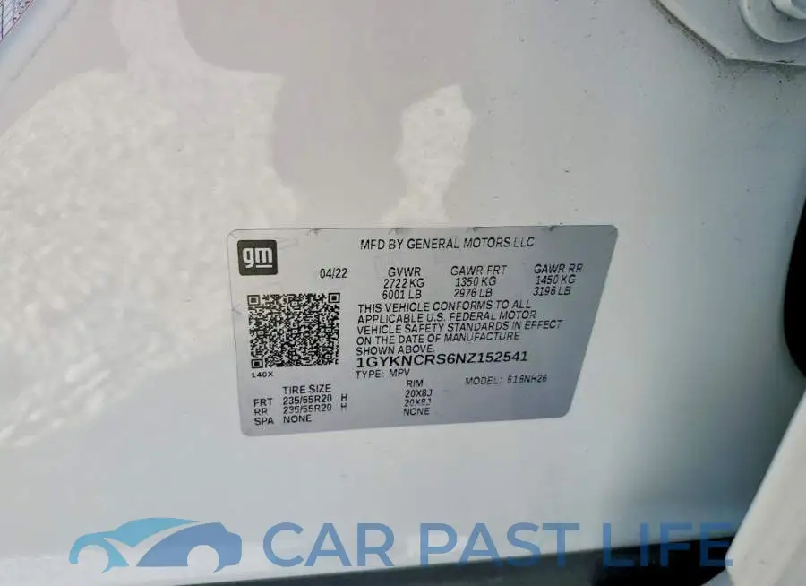 1GYKNCRS6NZ152541# 13