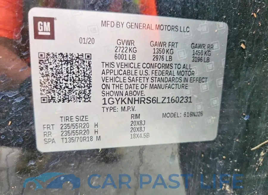 1GYKNHRS6LZ160231# 14