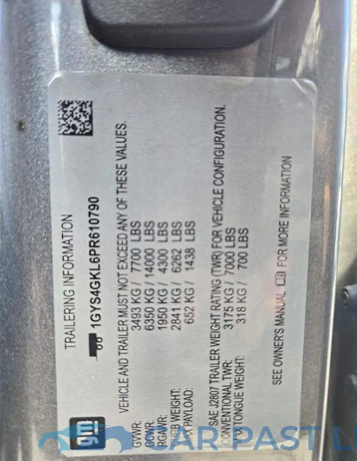 1GYS4GKL6PR610790# 10