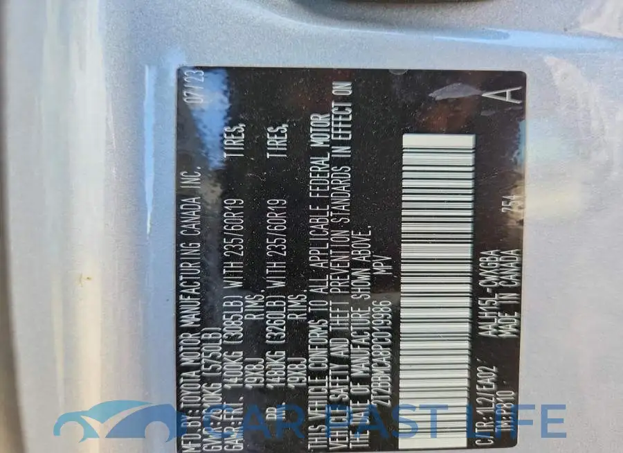 2T2BBMCA8PC019986# 13