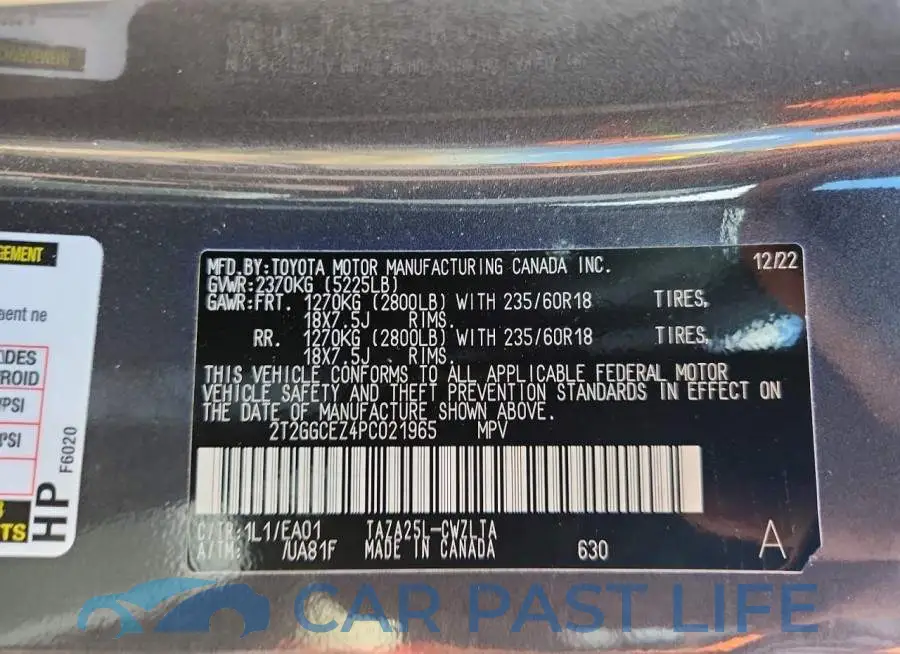 2T2GGCEZ4PC021965# 13