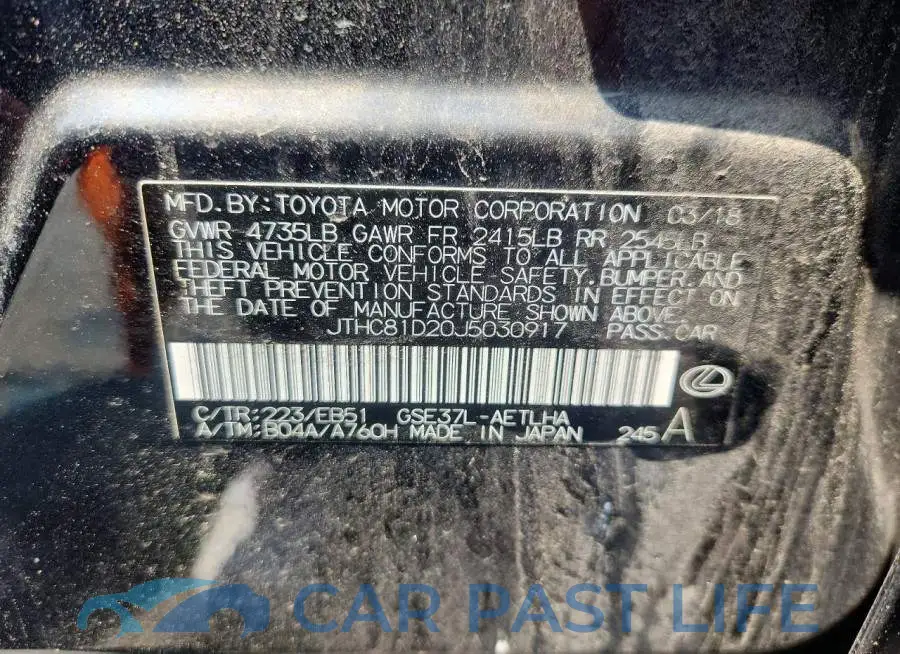 JTHC81D20J5030917# 12