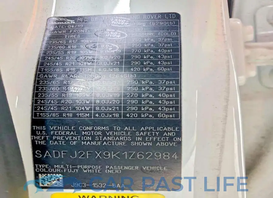 SADFJ2FX9K1Z62984# 14