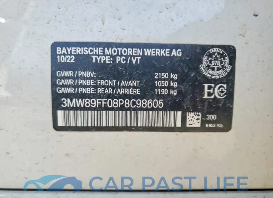 3MW89FF08P8C98605# 12