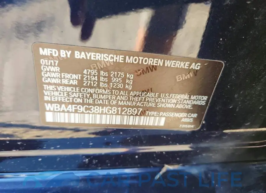 WBA4F9C38HG812897# 12