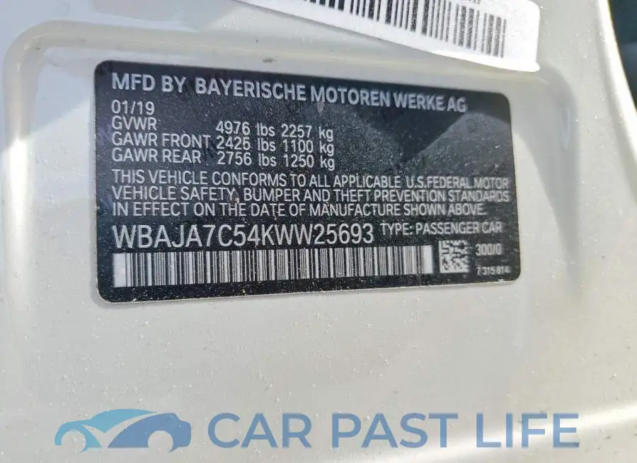 WBAJA7C54KWW25693# 12