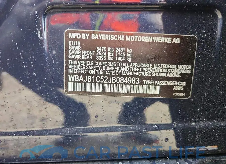 WBAJB1C52JB084983# 13