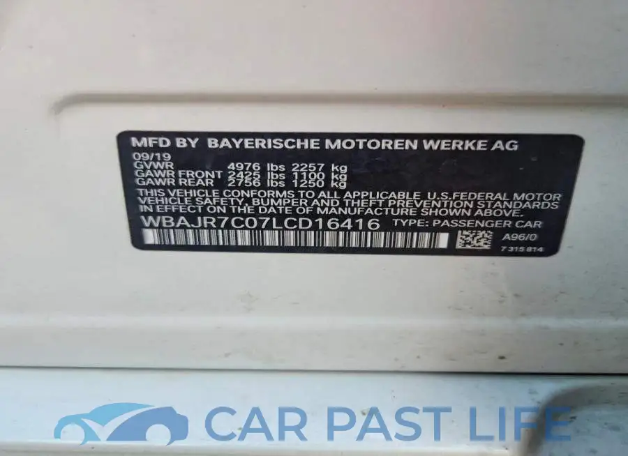 WBAJR7C07LCD16416# 12