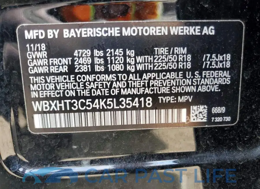 WBXHT3C54K5L35418# 12