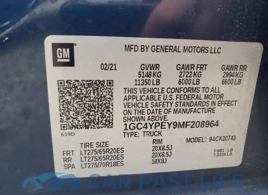 1GC4YPEY9MF208964# 12