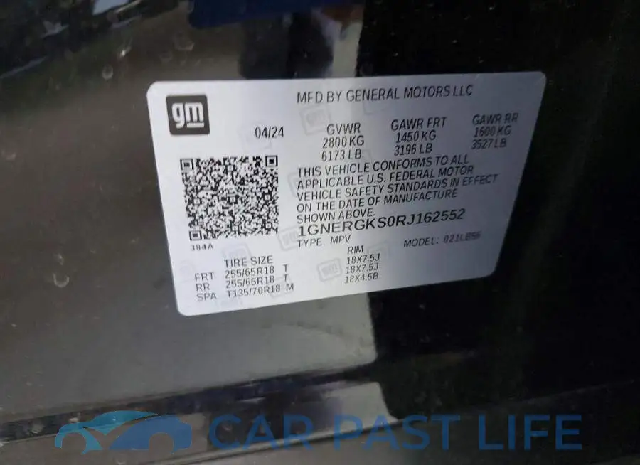 1GNERGKS0RJ162552# 12