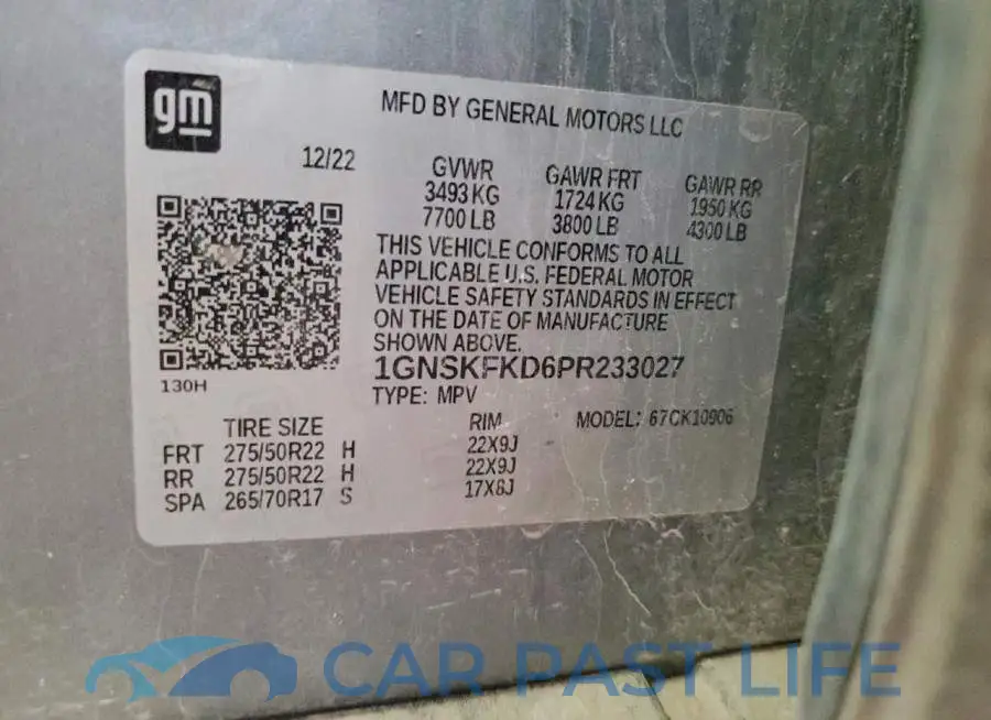 1GNSKFKD6PR233027# 12
